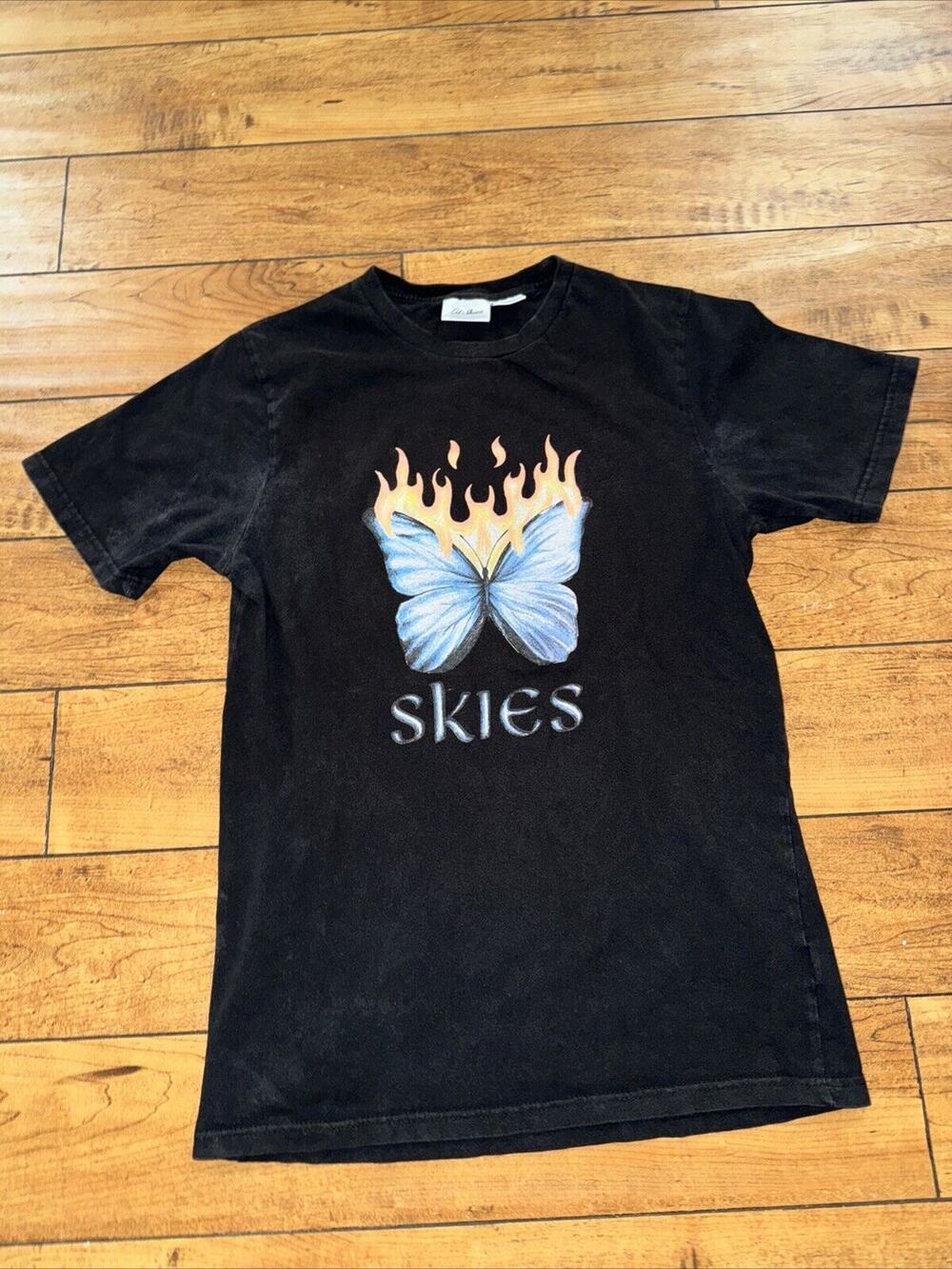Lil Skies Butterfly T-Shirt Black XS 17x25